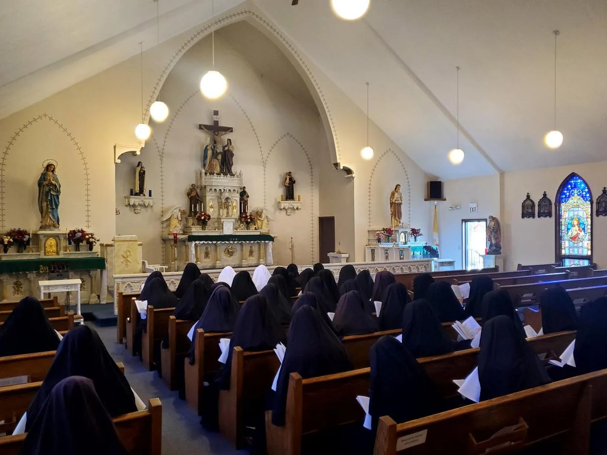 The Sisters gathered for prayer in the convent chapel.