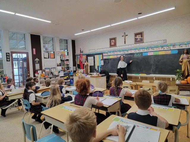 The teaching apostolate in a Catholic classroom.