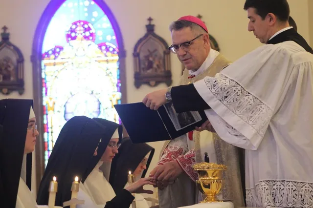 A profession ceremony in the chapel.