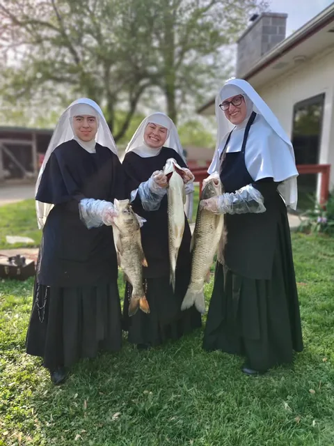 Sisters after a day of fishing.