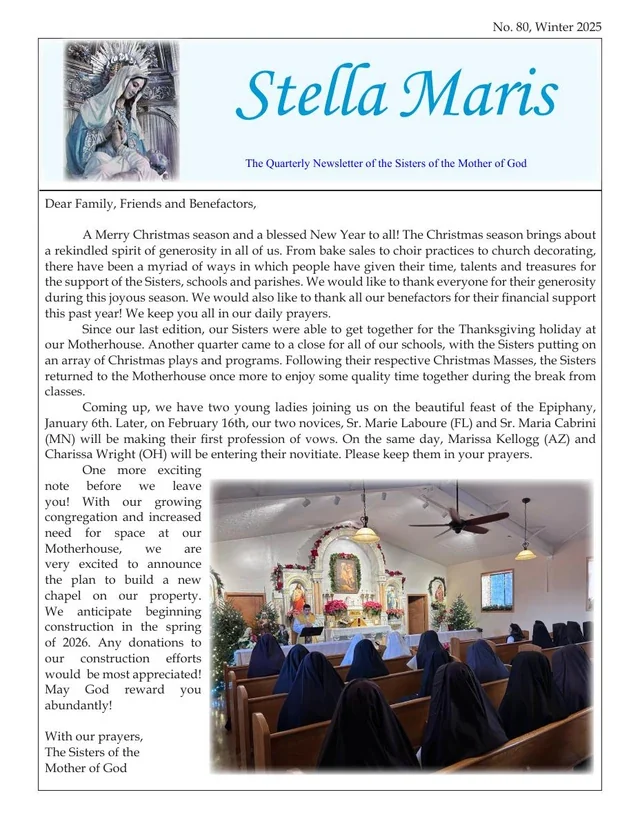 Front page of Stella Maris, Issue No. 80, Winter 2025