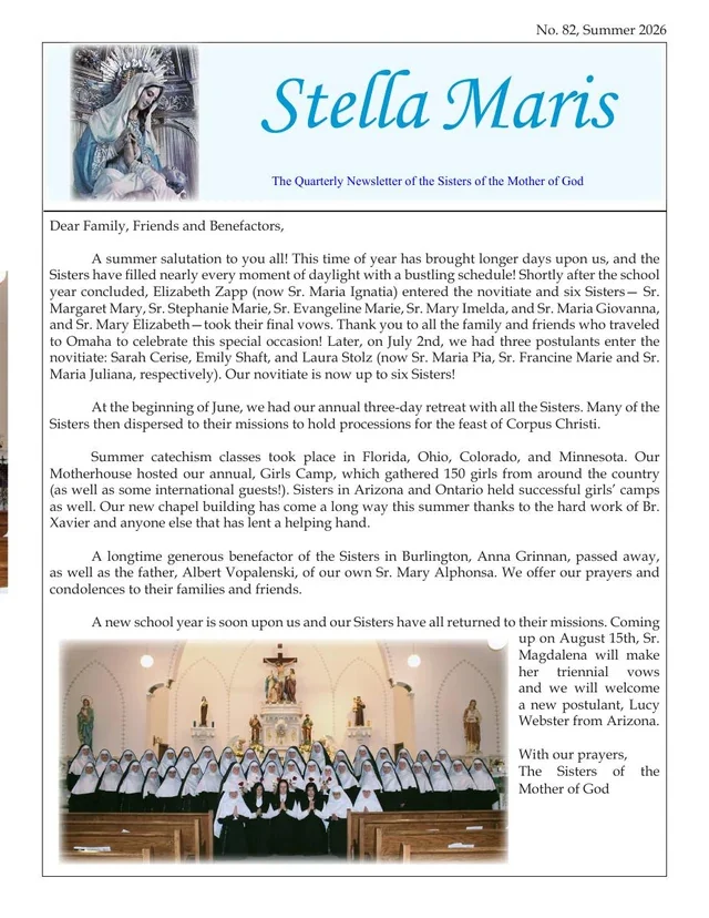 Front page of Stella Maris, Issue No. 82, Summer 2026